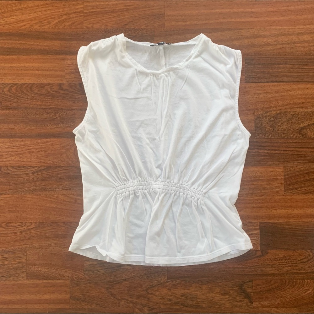 Size Small- Express Casual White Top Women’s Sleeveless 100% Supima Cotton - Picture 6 of 6